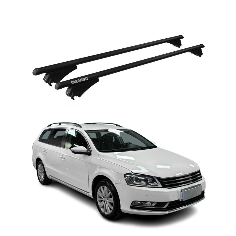 Menabo Dachträger für VW Passat Alltrack B7 2012-2014 75kg Alu Schwarz 2tlg