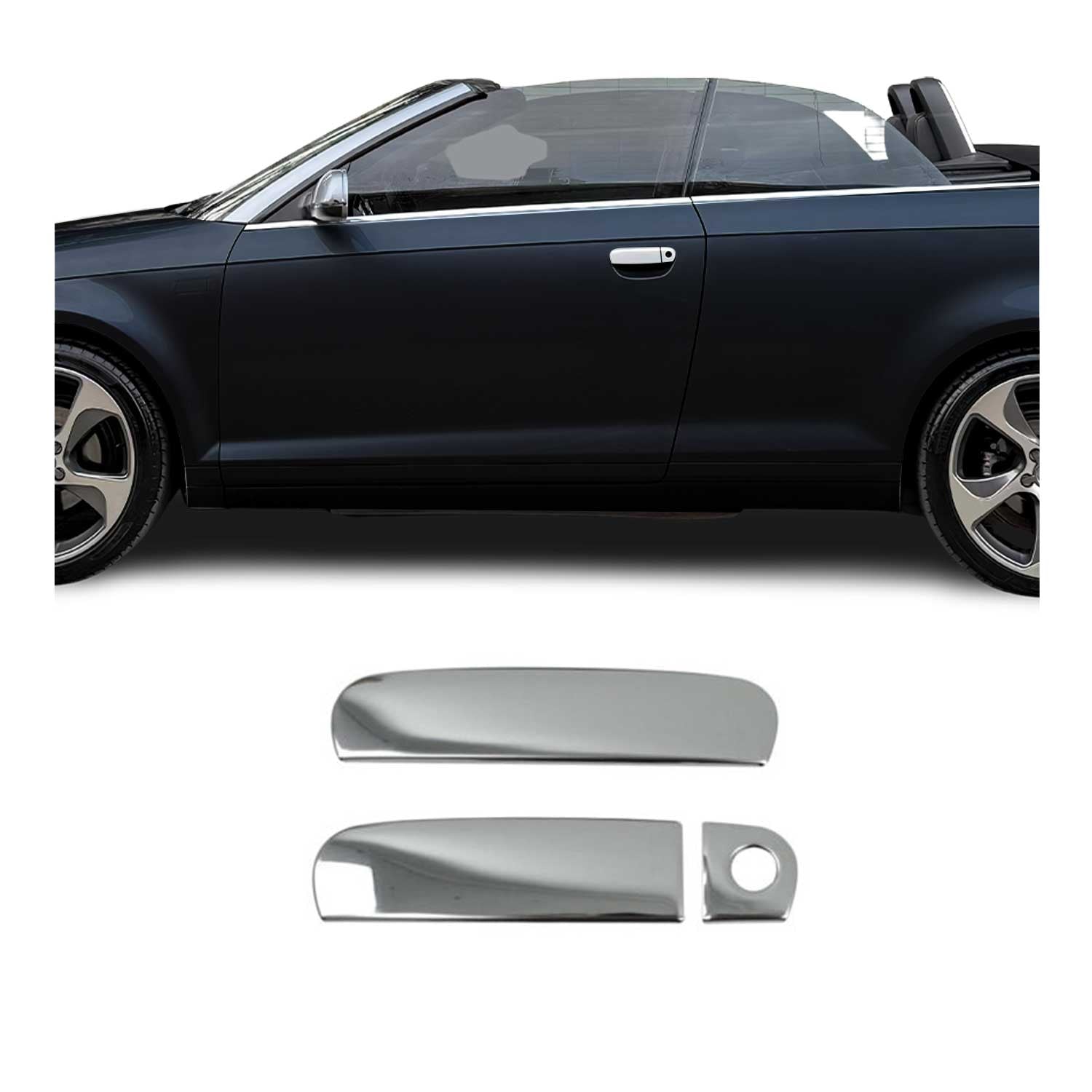 Chrom Türgriff Blende für Audi A4 Cabriolet 2000-2008 2Tür Edelstahl 3tlg