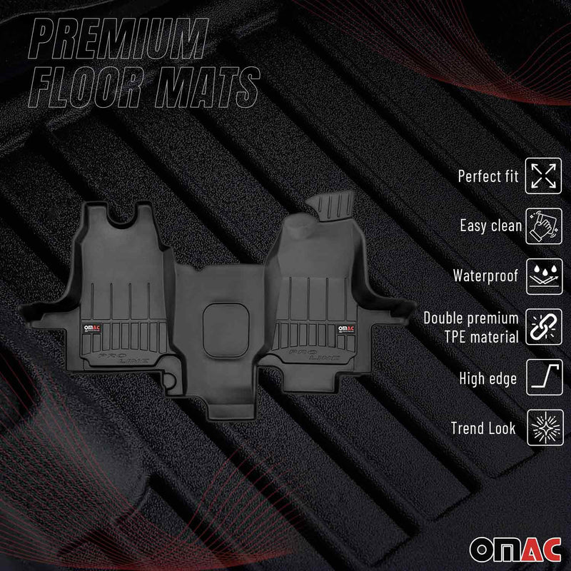 OMAC Gummi Fußmatten für Ford Transit 2000-2013 Premium 3D Automatten Schwarz