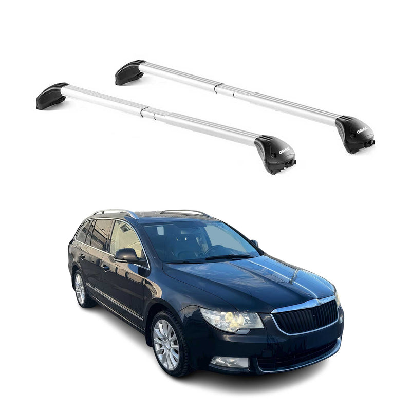 Dachträger für Skoda Superb mk2 Kombi 2008-2015 5 tür 100kg Alu Silber 2x ABE