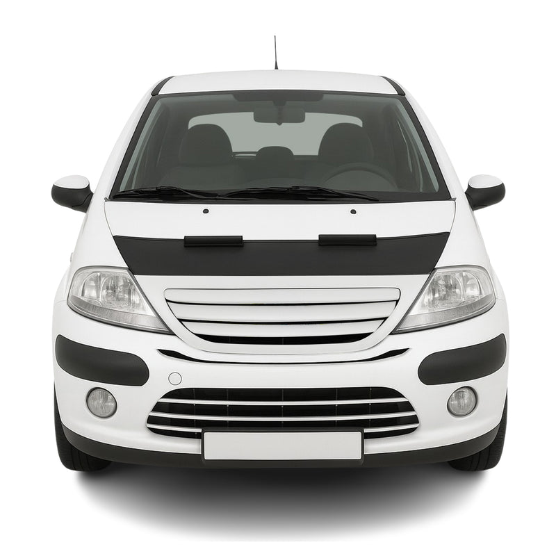 Haubenbra Steinschlagschutz Bonnet Bra für Citroen C3 2003-2009 Schwarz Halb