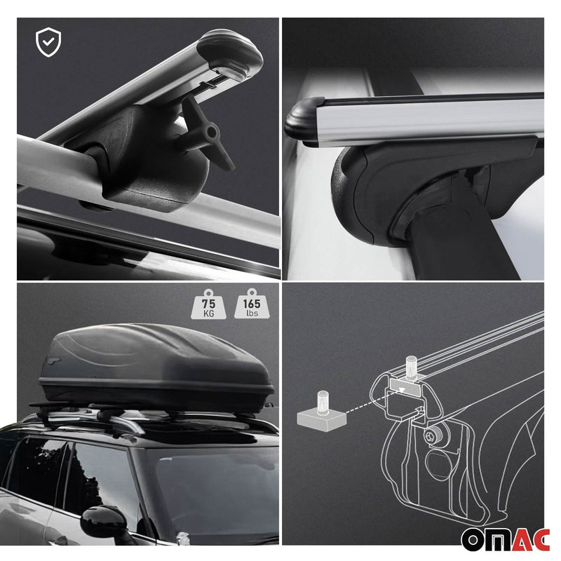 Dachträger für Peugeot 406 SW 1999-2005 Gepäckträger Grundträger Alu Grau 2x