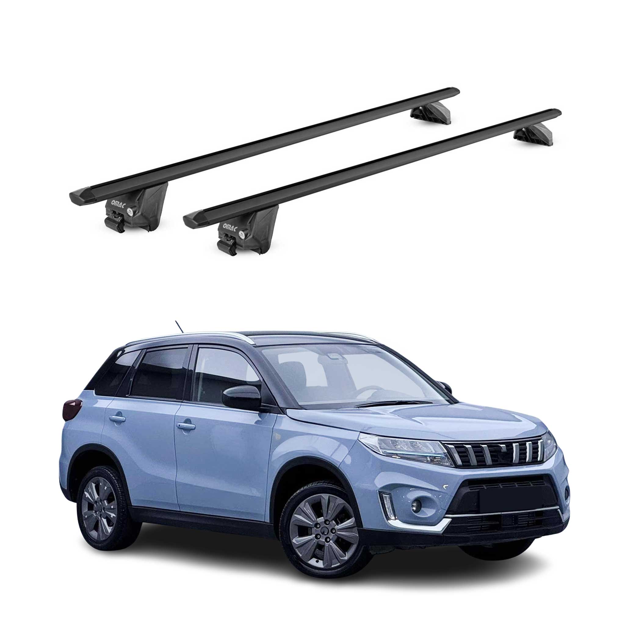 Dachträger Grundtäger für Suzuki Vitara mk4 2015-2026 100kg Alu Schwarz 2x ABE