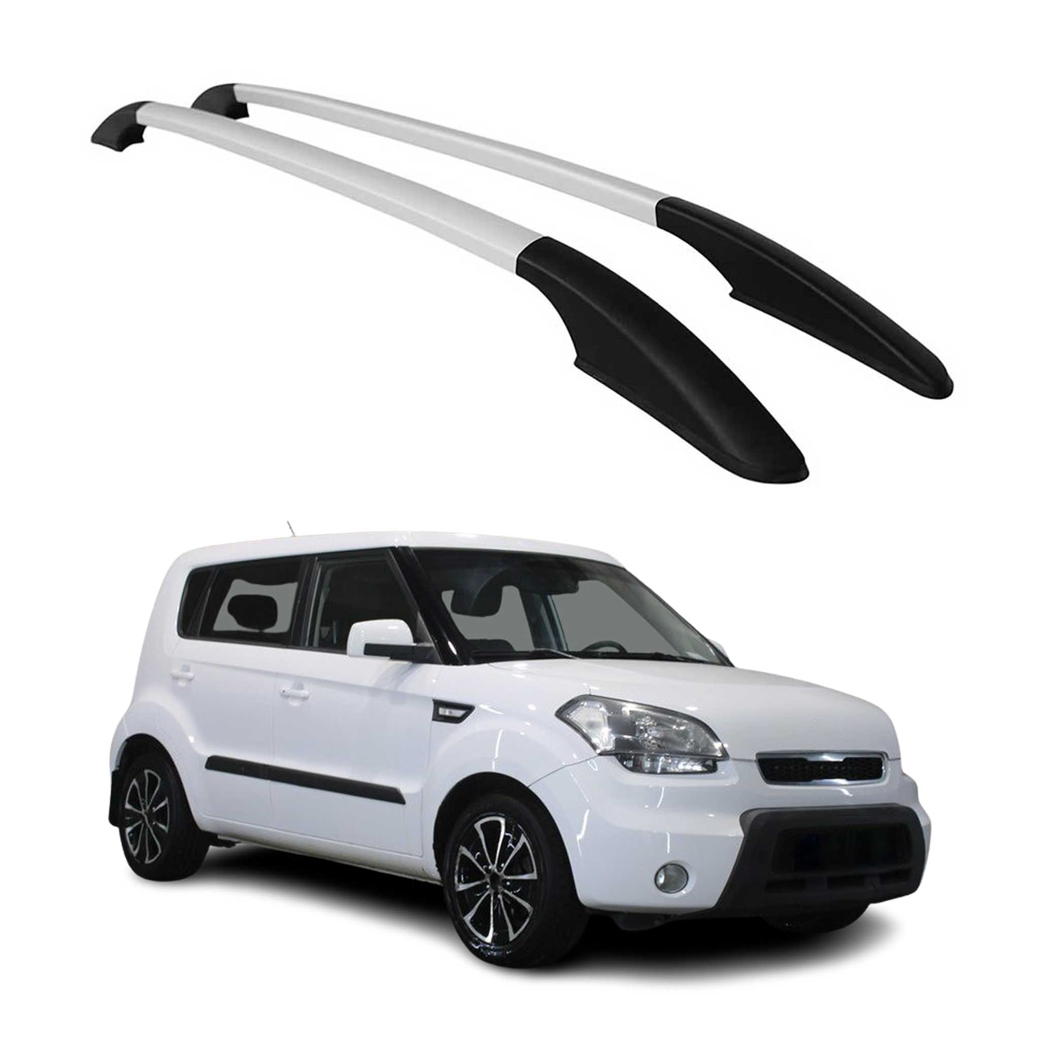Aluminium Dachreling Relingträger für Kia Soul I 2008-2013 Silber 2x