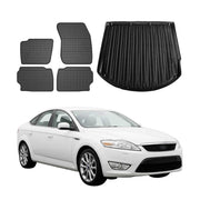 Fußmatten & Kofferraumwanne Set für Ford Mondeo mk4 Wagon 2007-2014 Schwarz 5x