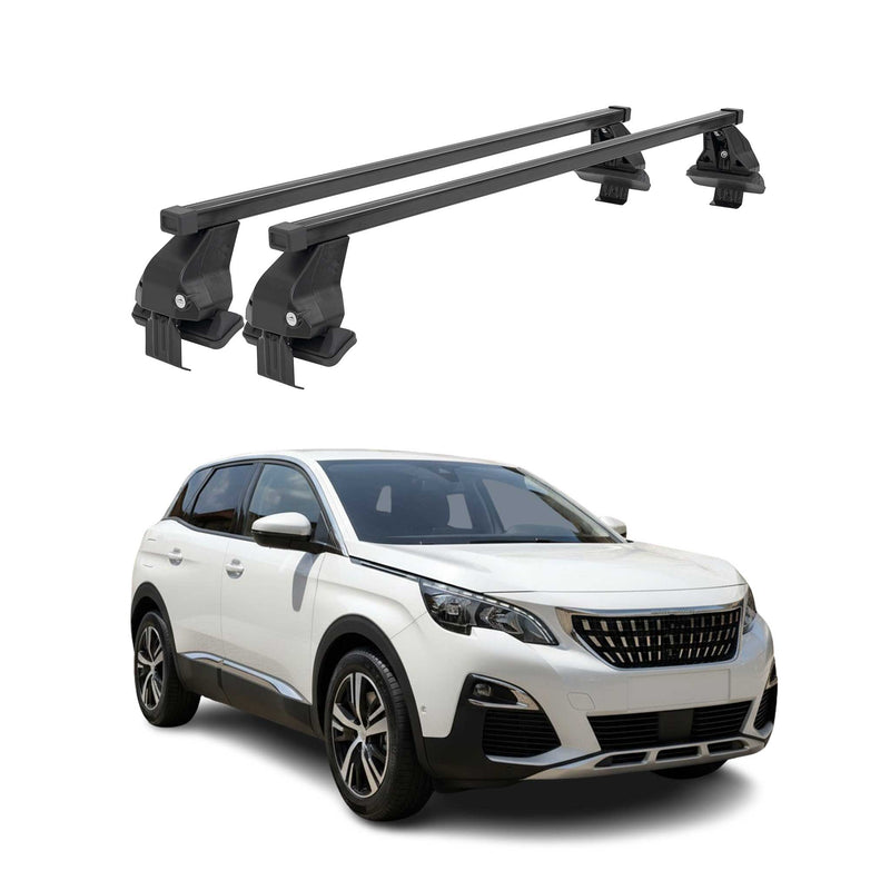 Menabo Dachträger Grundtäger für Peugeot 3008 2016-2020 Pre-FL 50kg Schwarz 2x