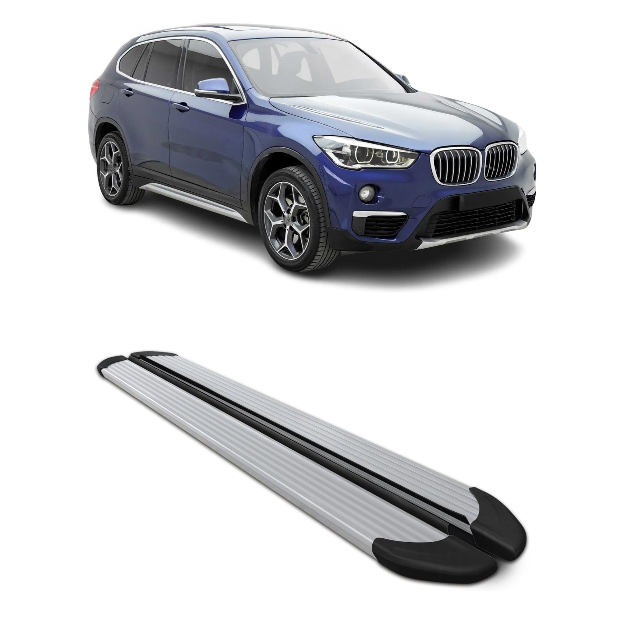Seitenschweller Trittbretter Schweller für BMW X1 F48 2015-2022 Aluminium Grau