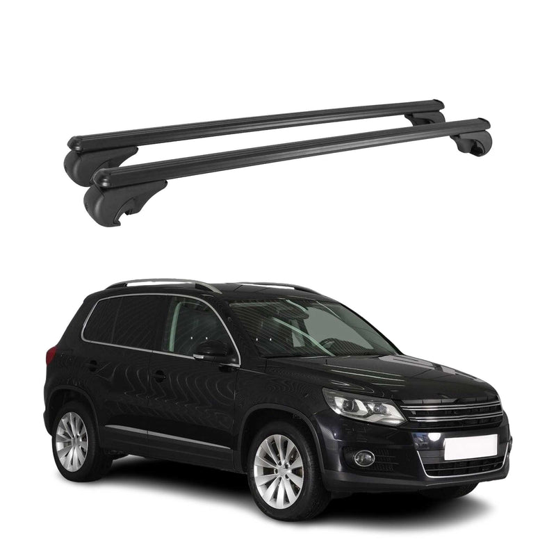 Dachträger für VW Tiguan 2007-2016 Gepäckträger Grundträger Aluminium Schwarz 2x