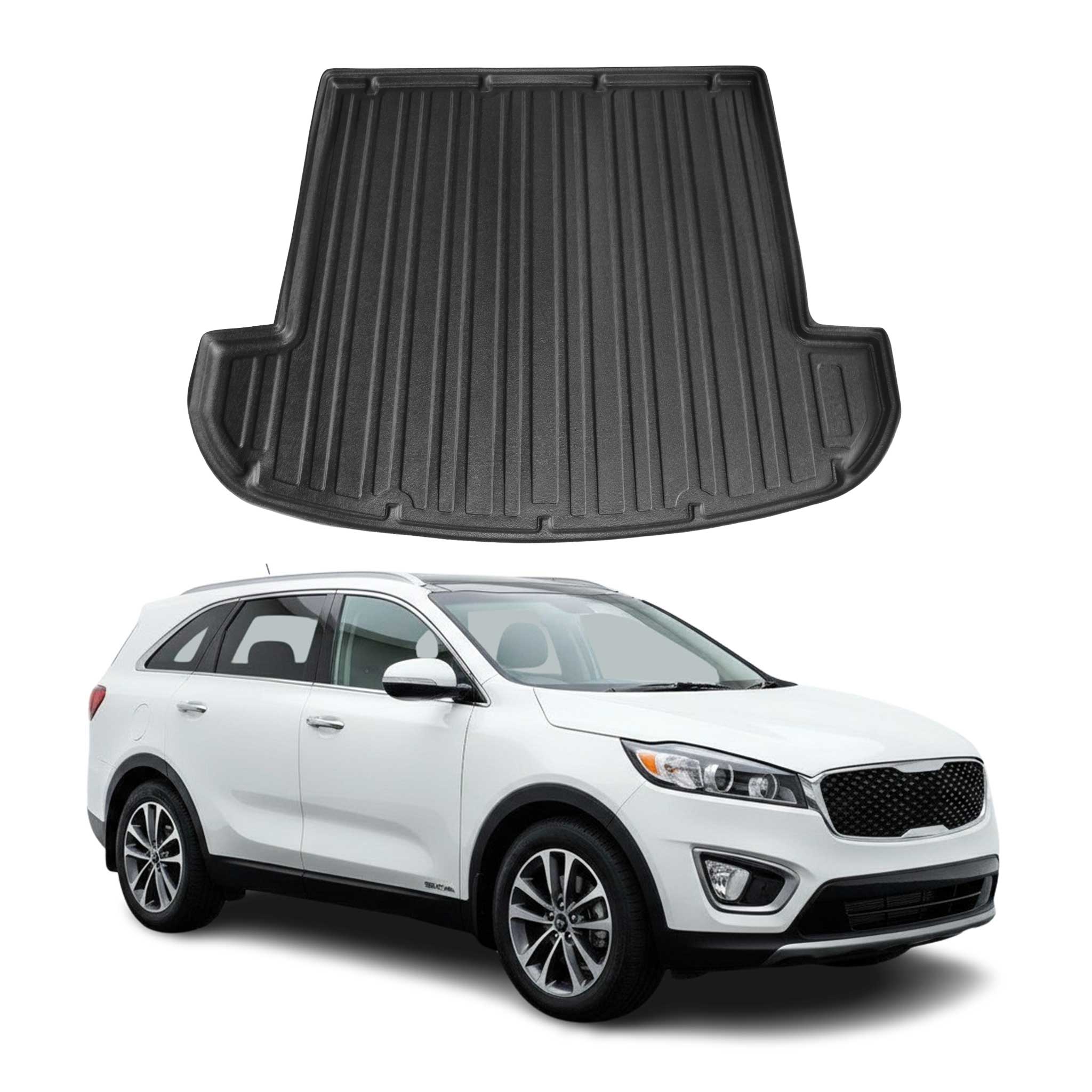 Kofferraumwanne Laderaumwanne für Kia Sorento 2014-2020 Gummi TPE Schwarz