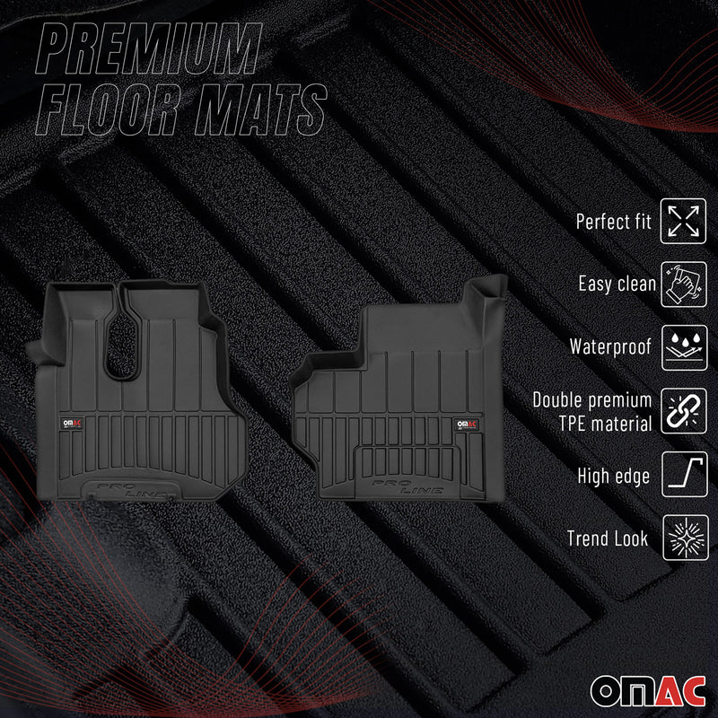OMAC Gummi Fußmatten für Mercedes Actros MP3 2008-2011 Premium Gummi Schwarz 2x