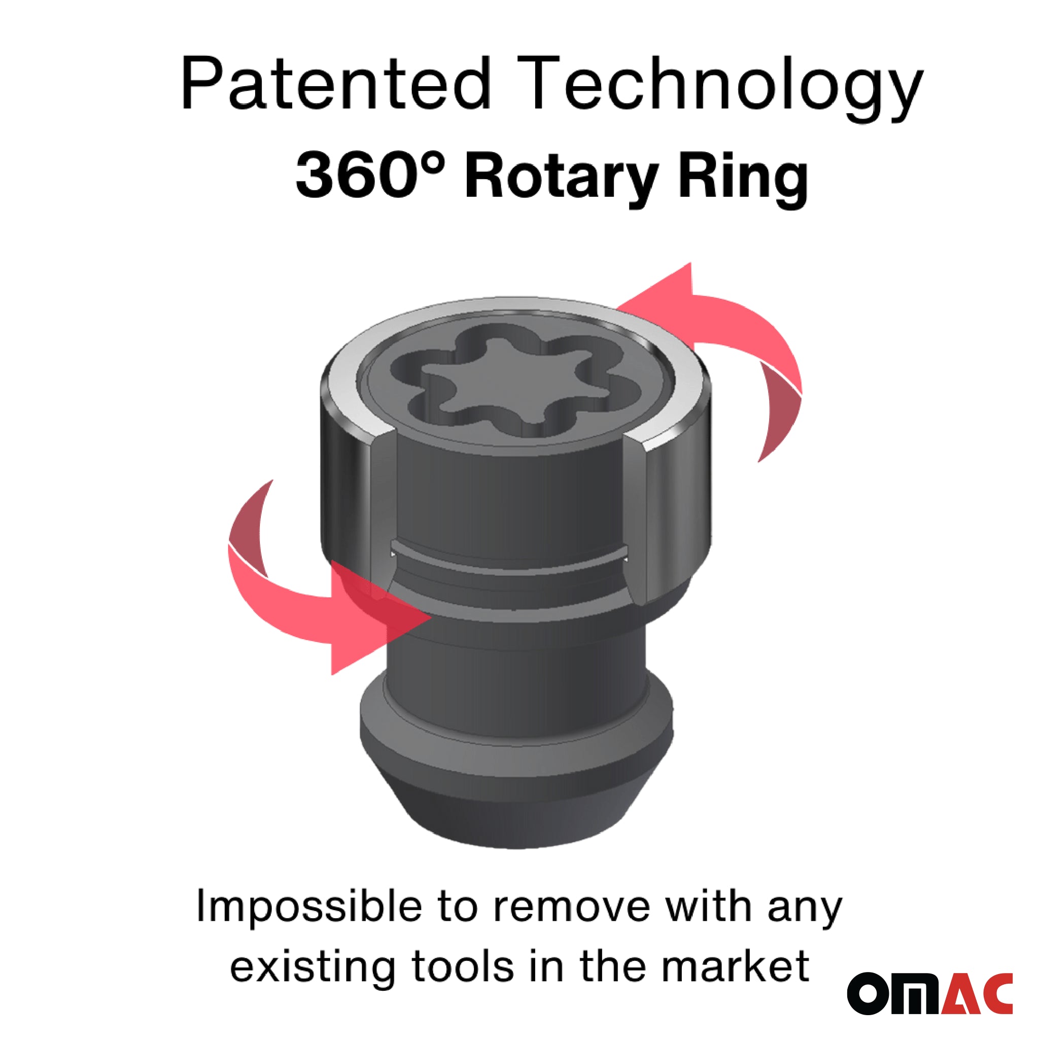 Radschloss Satz für Alfa Romeo Crosswagon/ Mito/ Giulietta Schwarz 4tlg M12X1.25