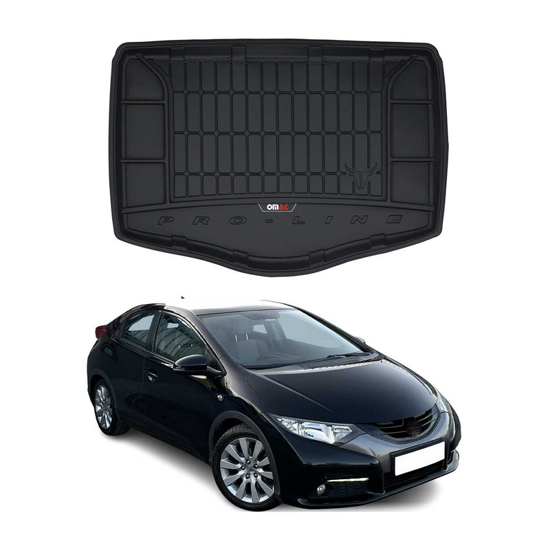 OMAC Gummi Kofferraumwanne für Honda Civic 2012-2015 Schrägheck TPE Schwarz