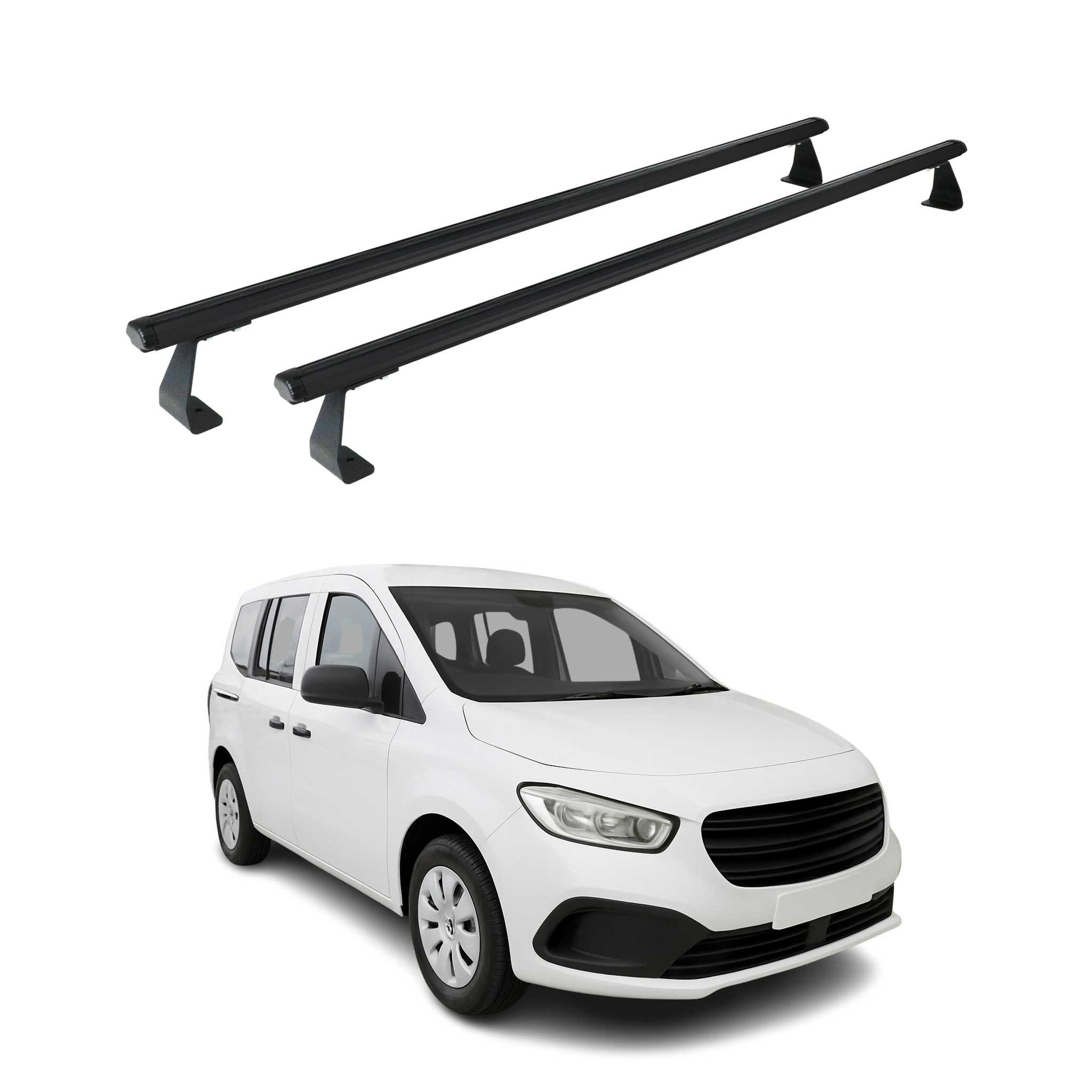 Dachträger Grundtäger für Mercedes Citan W420 2021-2026 75kg Alu Schwarz 2 tlg