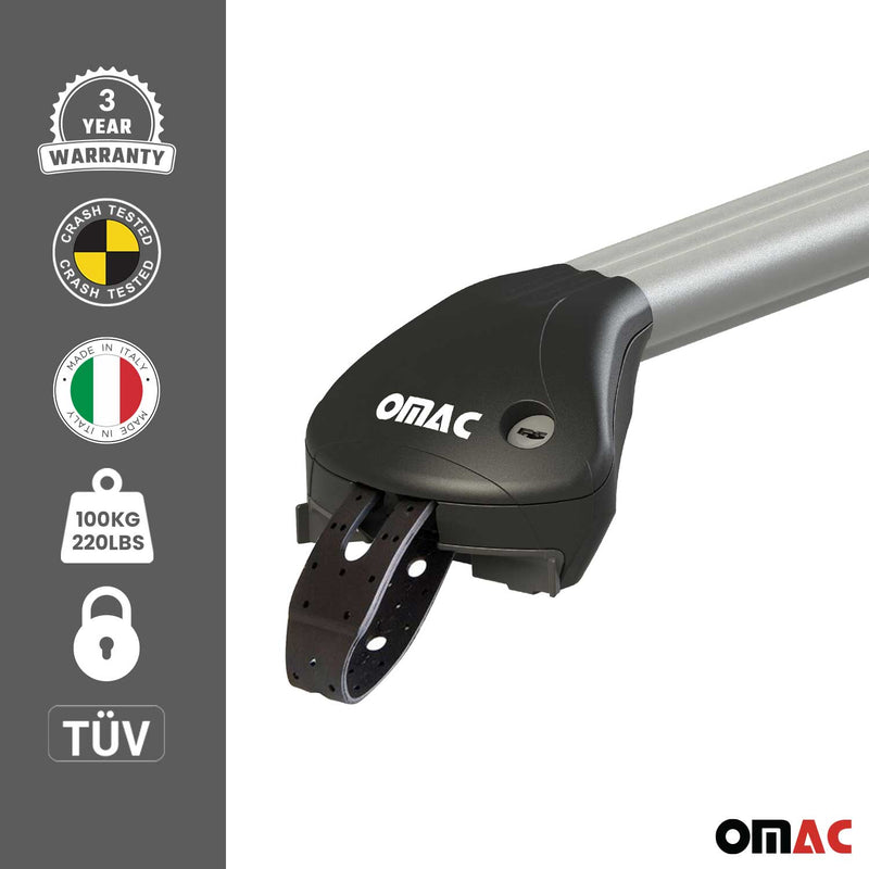 Dachreling + Dachträger Satz für Fiat Doblo 2010-2021 Langer L2 Alu Grau