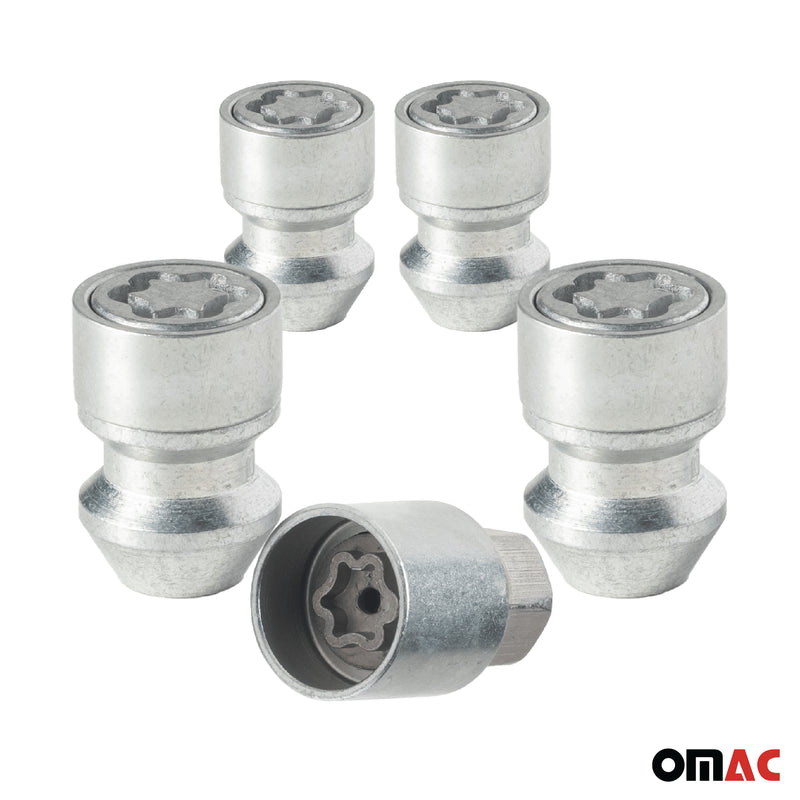 Radschloss Satz für Hyundai Santa Fe ab 2011 Felgenschloss Silber 4tlg M12X1.5