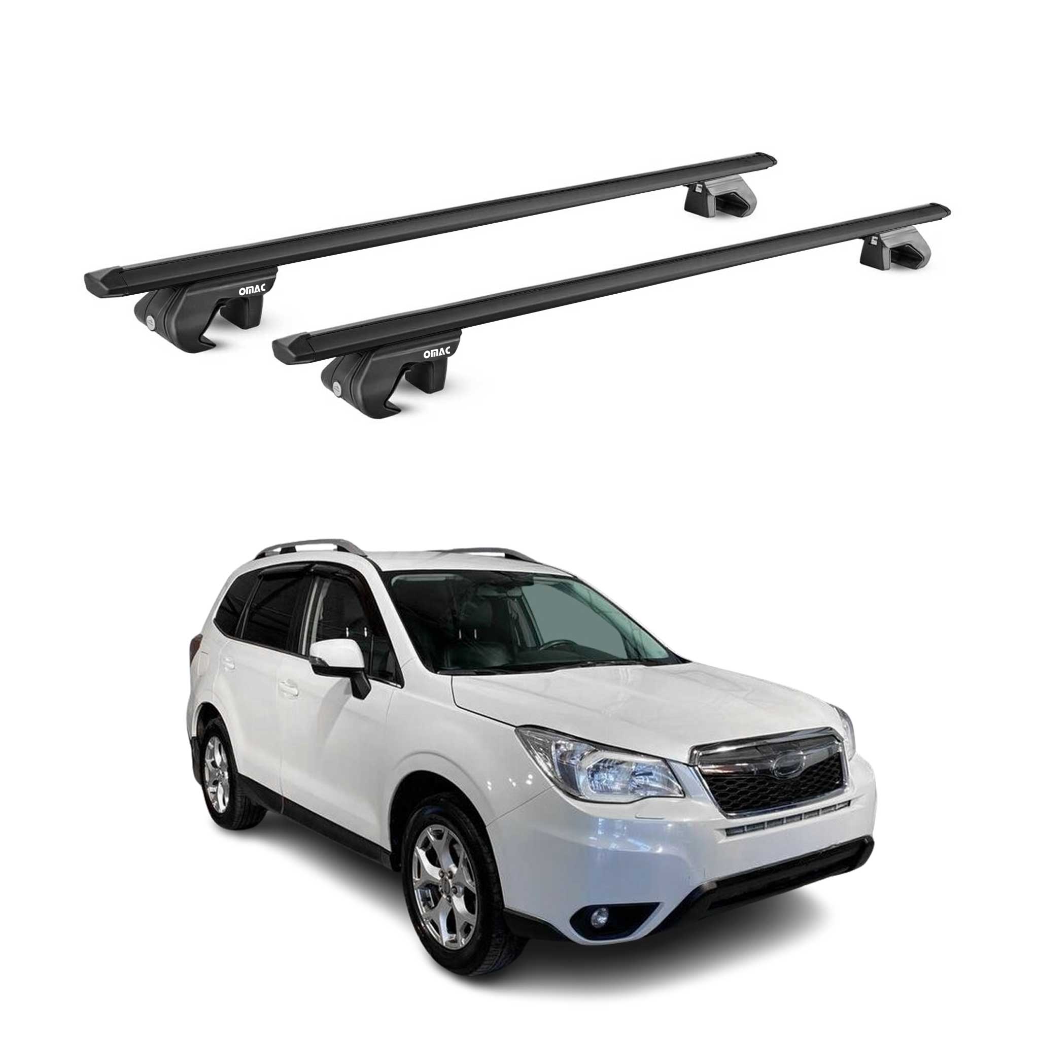Dachträger Grundtäger für Subaru Forester IV 2013-2018 90kg Alu Schwarz ABE