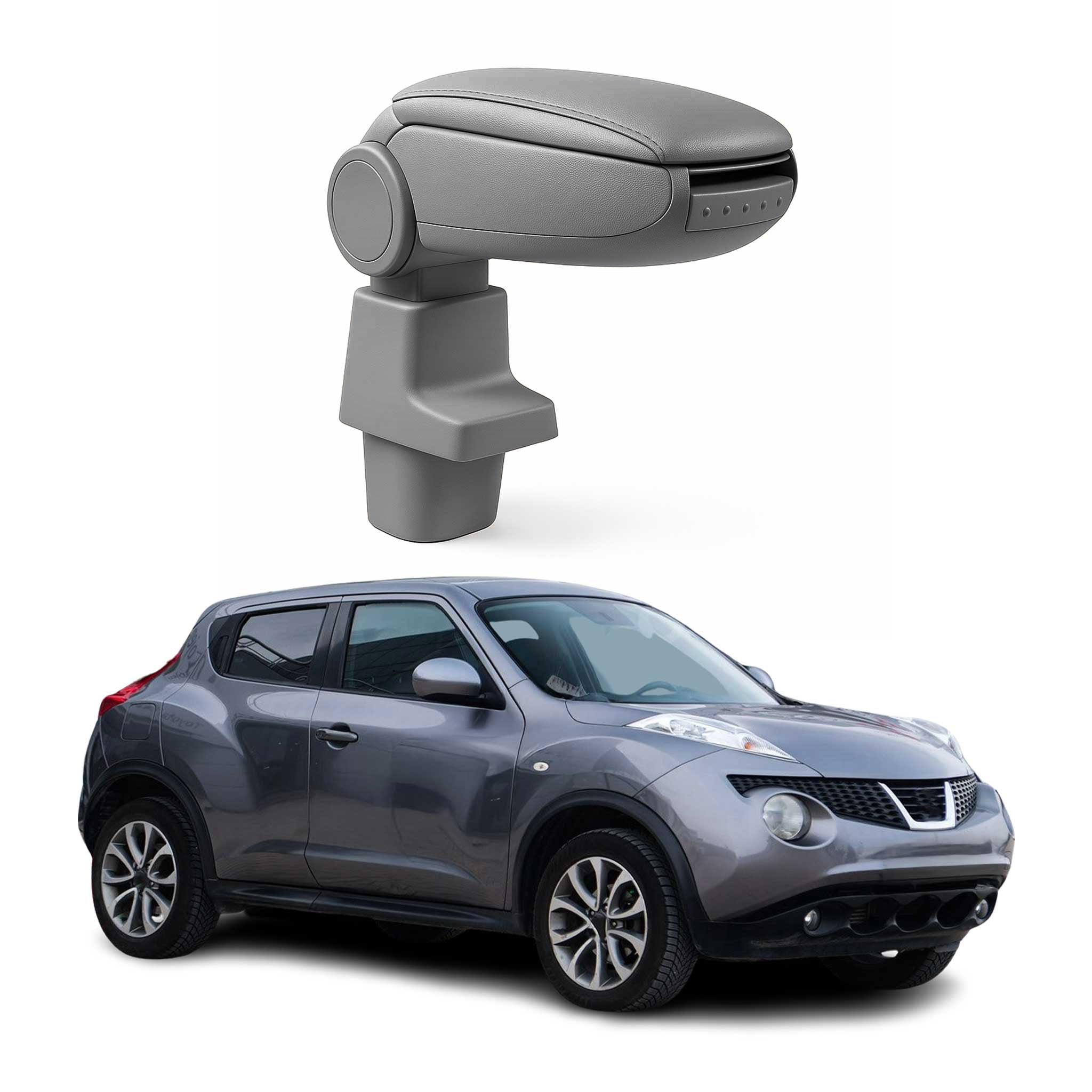 Mittelarmlehne Armlehne Mittelkonsole für Nissan Juke 2011-2019 PU-Leder Grau
