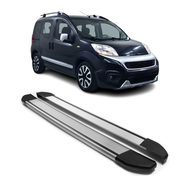 Aluminium Seitenschweller Trittbretter für Fiat Fiorino 2008-2024 Silber 2tlg