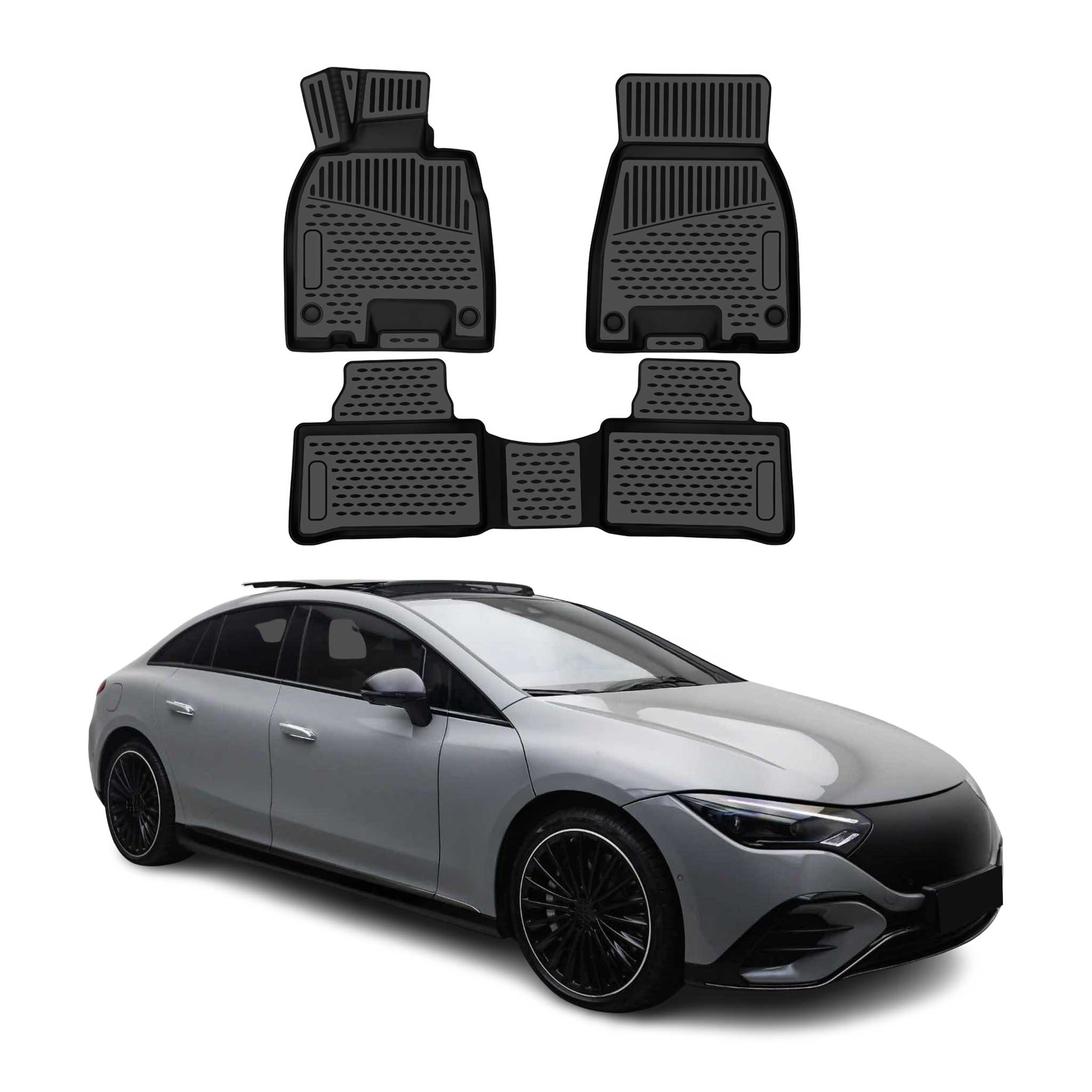 OMAC Gummimatten Fußmatten für Mercedes EQE V295 2023-2026 TPE Schwarz 3tlg