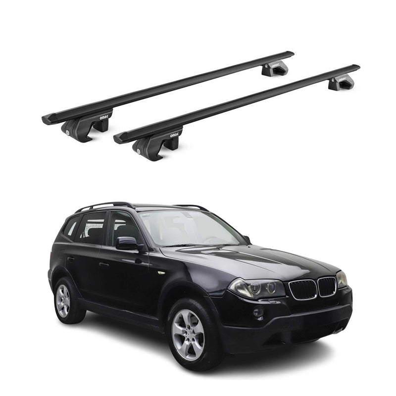 Dachträger Grundtäger für BMW X3 E83 2004-2010 5 tür 90kg Alu Schwarz 2 tlg ABE