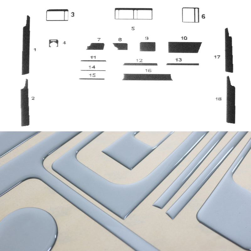 Innenraum Dekor Cockpit für Opel Vectra 1988-1995 Aluminium Optik 18tlg