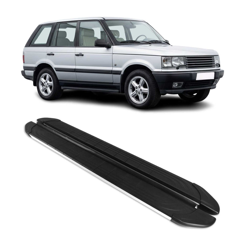 Trittbretter Seitenschweller für Range Rover Vogue 1994-2001 Alu Schwarz Grau