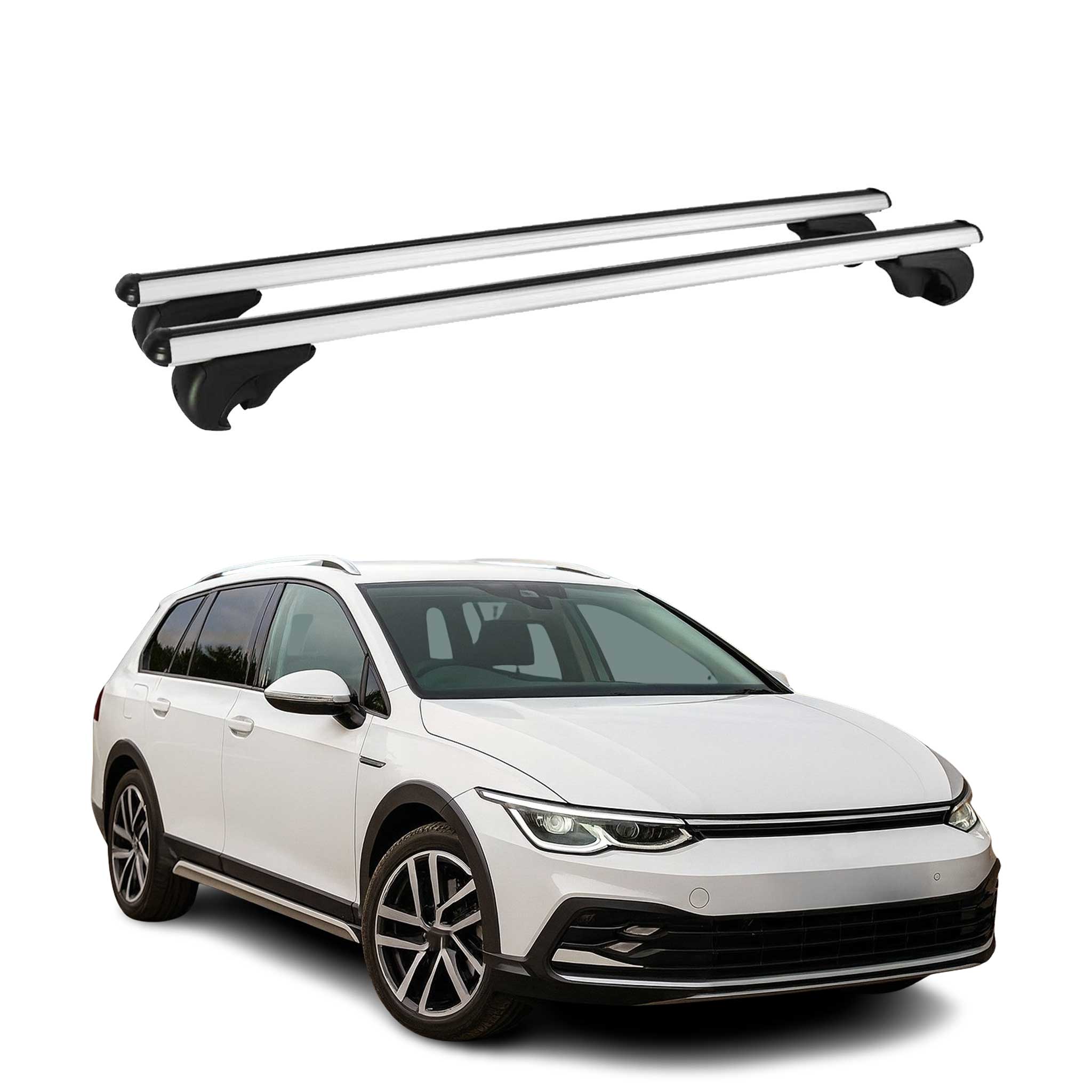 Dachträger Grundtäger für VW Golf Alltrack 2019-2026 75kg Aluminium Silber 2 tlg