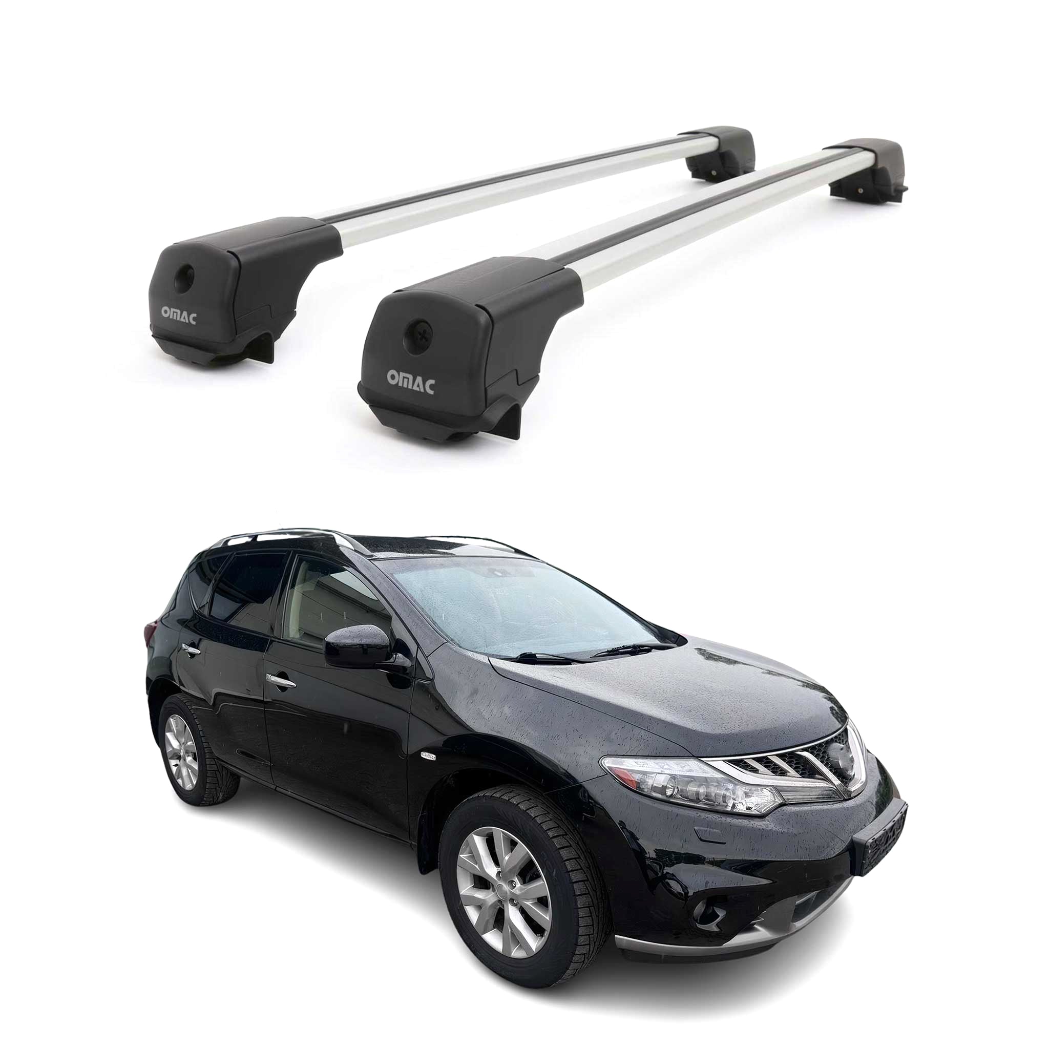 Dachträger Grundträger für Nissan Murano II 2009-2014 Aluminium 75kg Grau 2tlg