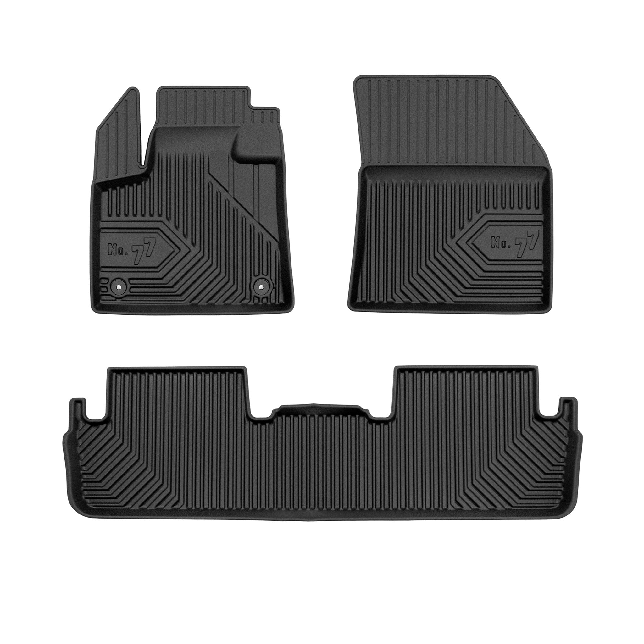 Fußmatten Gummimatten No.77 für DS7 Crossback / DS 7 2017-2026 TPE Schwarz 3tlg