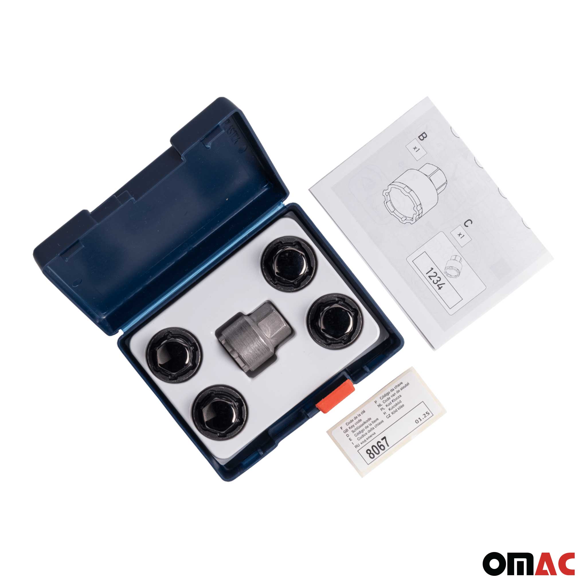 Radschloss Satz für Toyota Prius II III IV V 2004-2026 Schwarz 4x M12X1,5