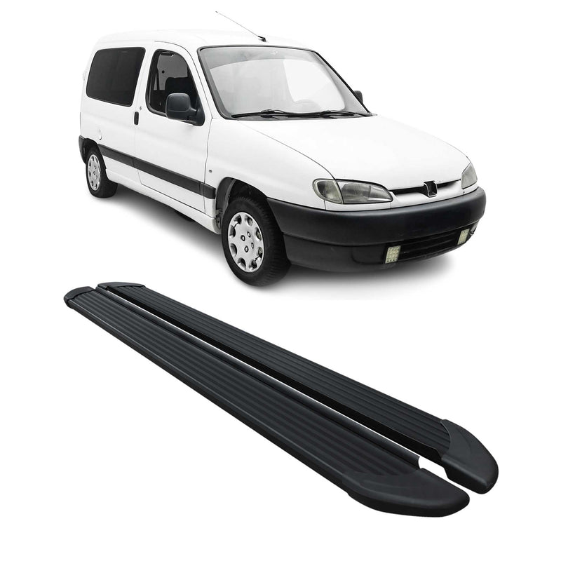 Seitenschweller Trittbretter Schweller für Peugeot Partner 1996-2004 Alu Schwarz