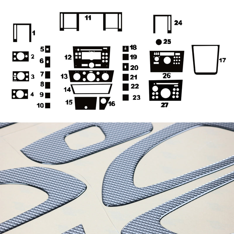 Innenraum Dekor Cockpit für Opel Vectra C 2002-2008 Carbon Optik 27tlg