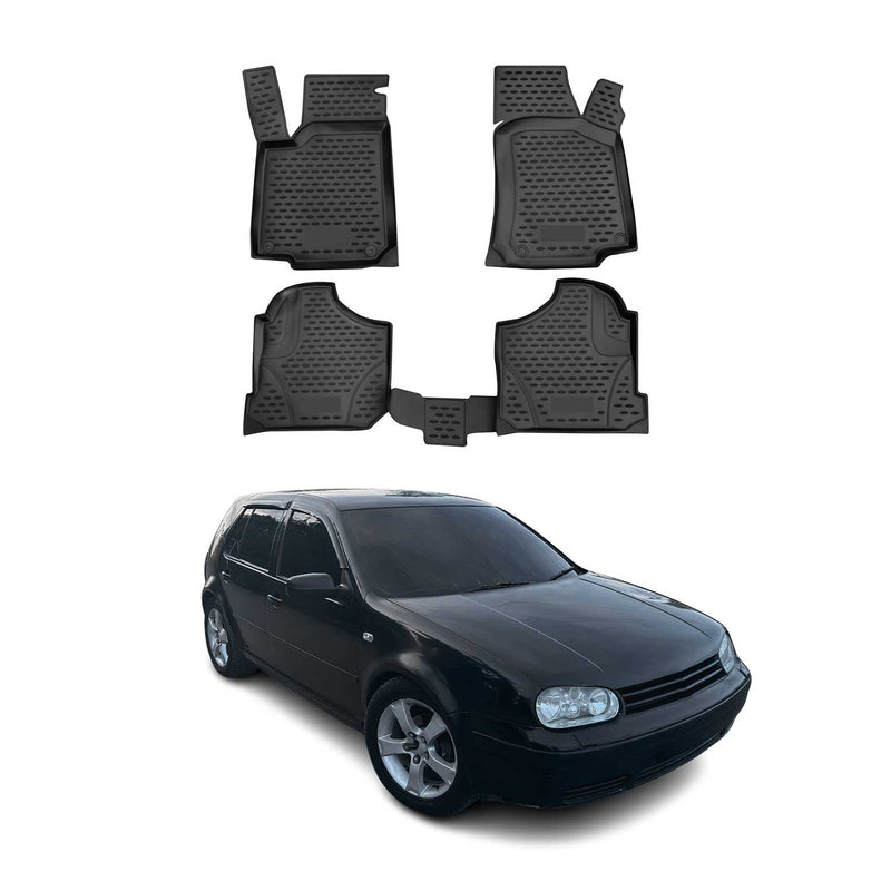 OMAC Gummimatten Fußmatten für VW Golf 1997-2006 TPE Automatten Schwarz 4x