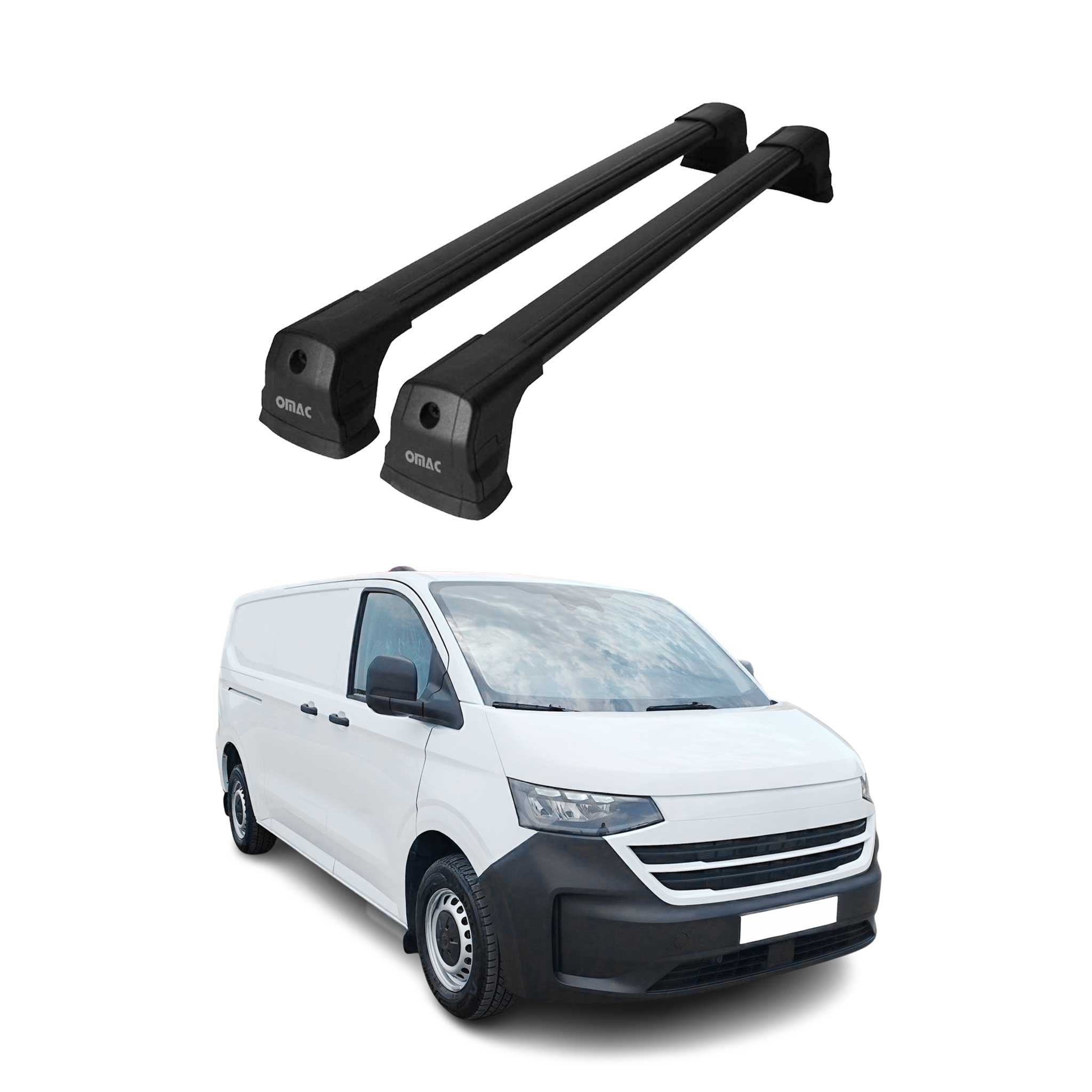 Dachträger Grundtäger für VW Transporter T7 2023-2026 75kg Alu Schwarz 2tlg