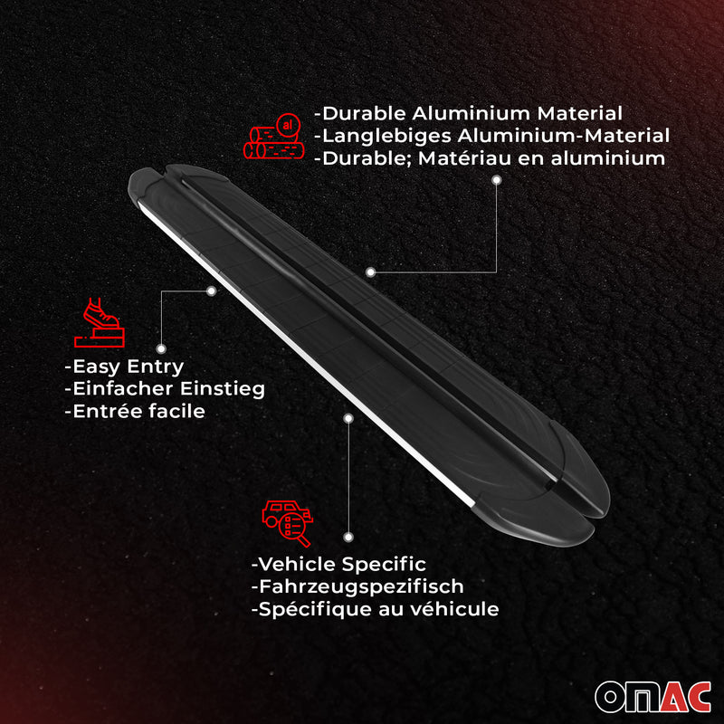 Running Boards Side Skirts for Citroen Berlingo L1 1996-2008 Alu Black Grey