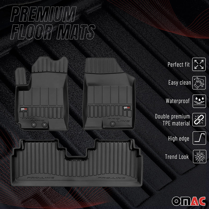 OMAC Gummi Fußmatten für Kia Venga 2009-2019 Premium TPE 3D Automatten 3tlg