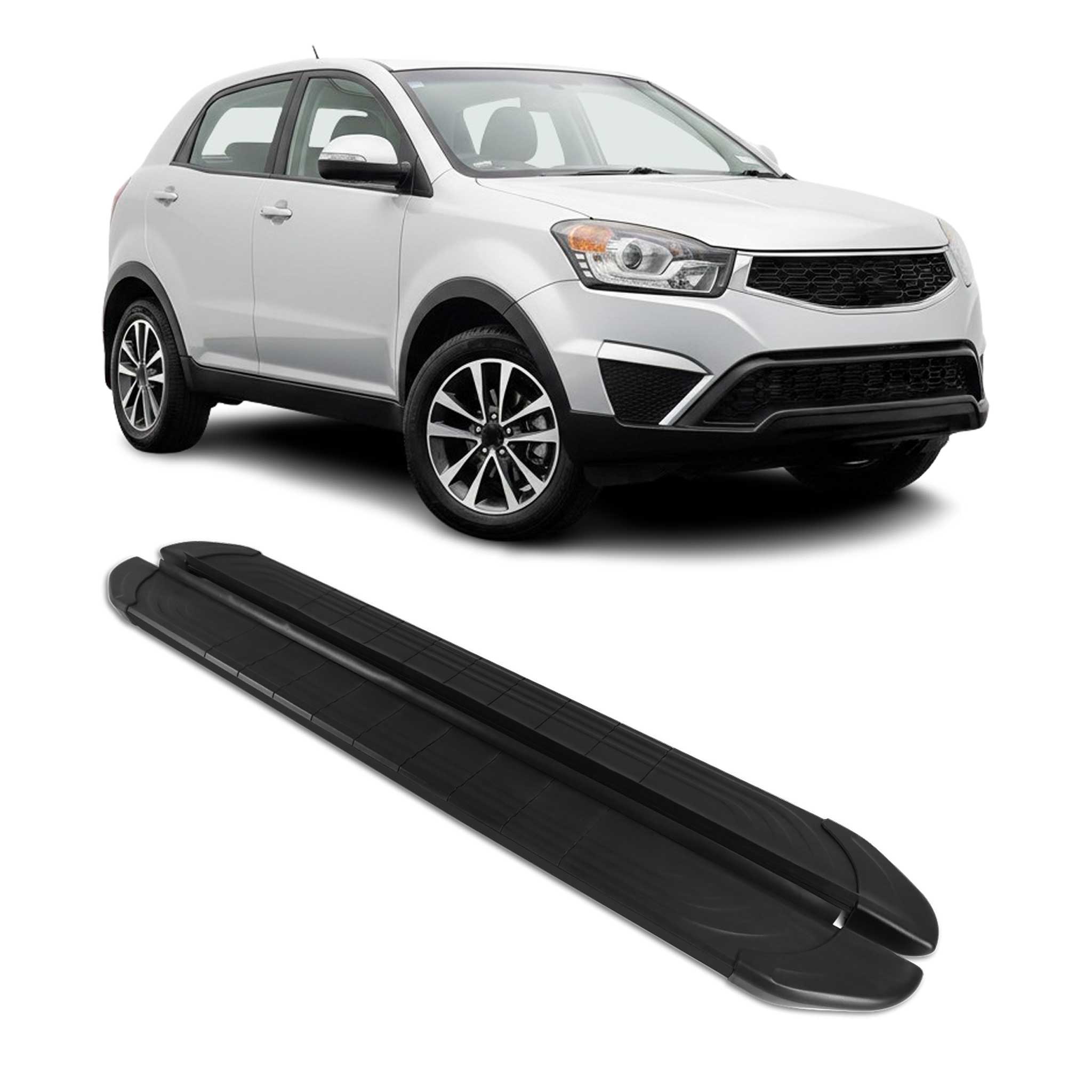 Trittbretter Seitenschweller für Ssangyong Korando C 2011-2019 Aluminium Schwarz
