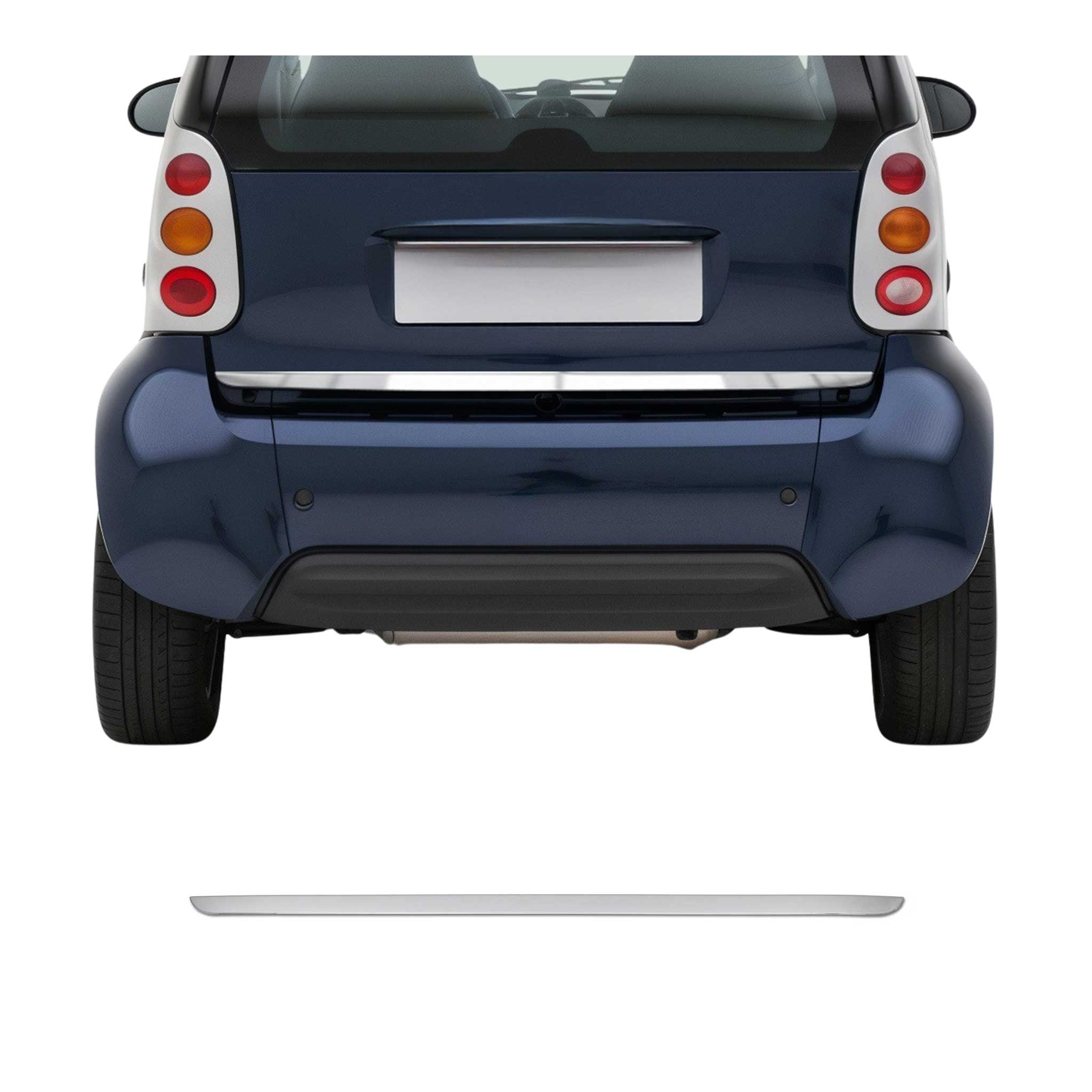 Kofferraumleiste Heckleiste für Smart ForTwo 451 2007-2015 Edelstahl Chrom