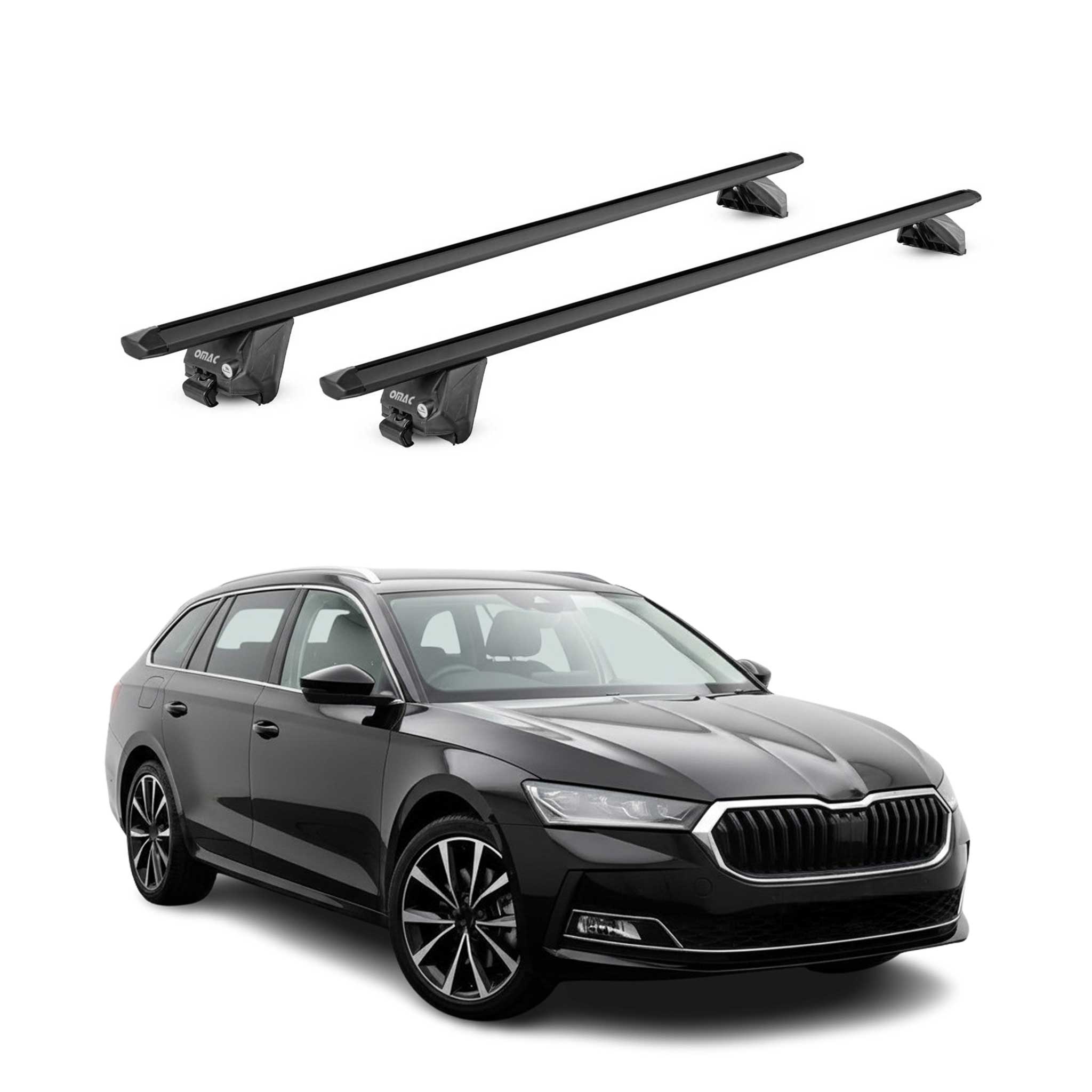 Dachträger für Skoda Superb IV Kombi 2024-2026 100kg Aluminium Schwarz 2 tlg ABE
