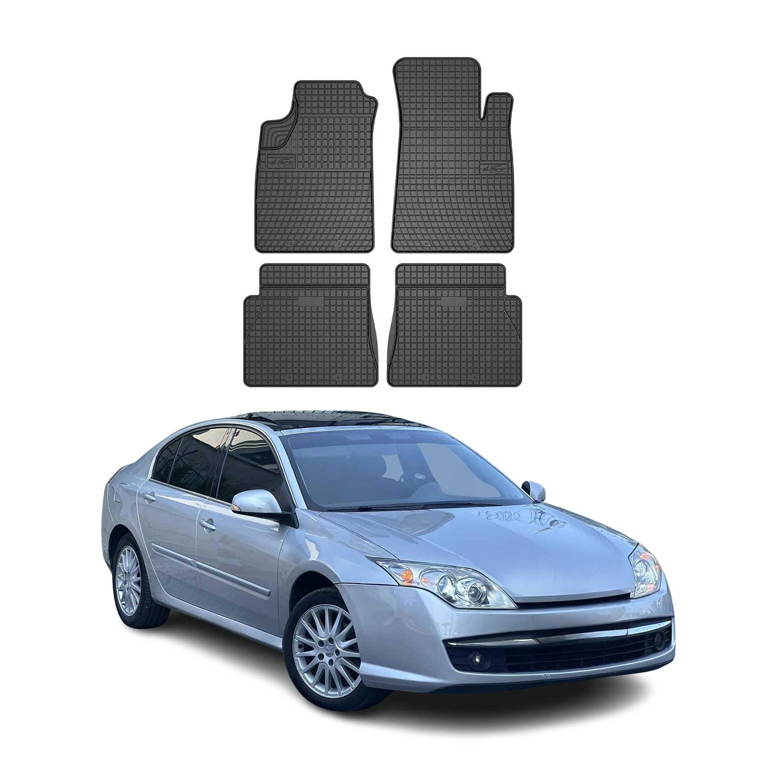 OMAC Gummi Fußmatten für Renault Laguna 2008-2015 Automatten Gummi Schwarz 4tlg