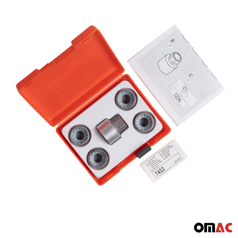 Radschloss Radschrauben Satz für Opel Insignia ab 2017 Silber 4tlg M12X1.5