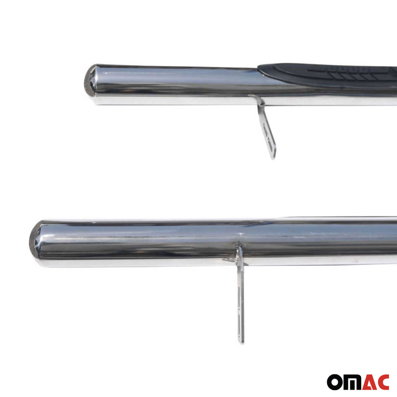 StahlTrittbretter Schwellerrohre für Isuzu D-Max DoubleCab 2007-2012 StahlSilber
