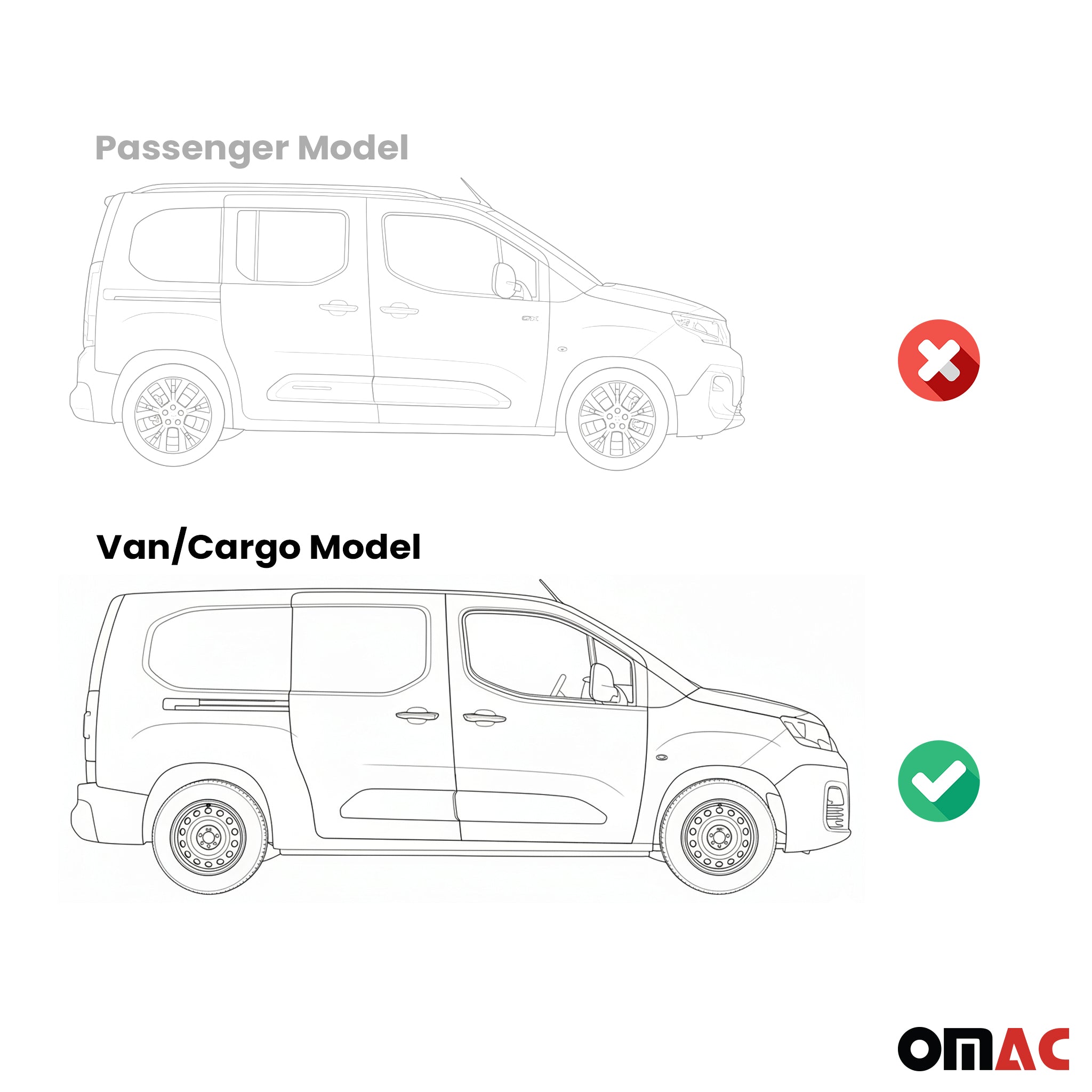 Trittbretter Seitenschweller für Fiat Doblo 2022-2026 Van L2 Alu Schwarz 2 tlg