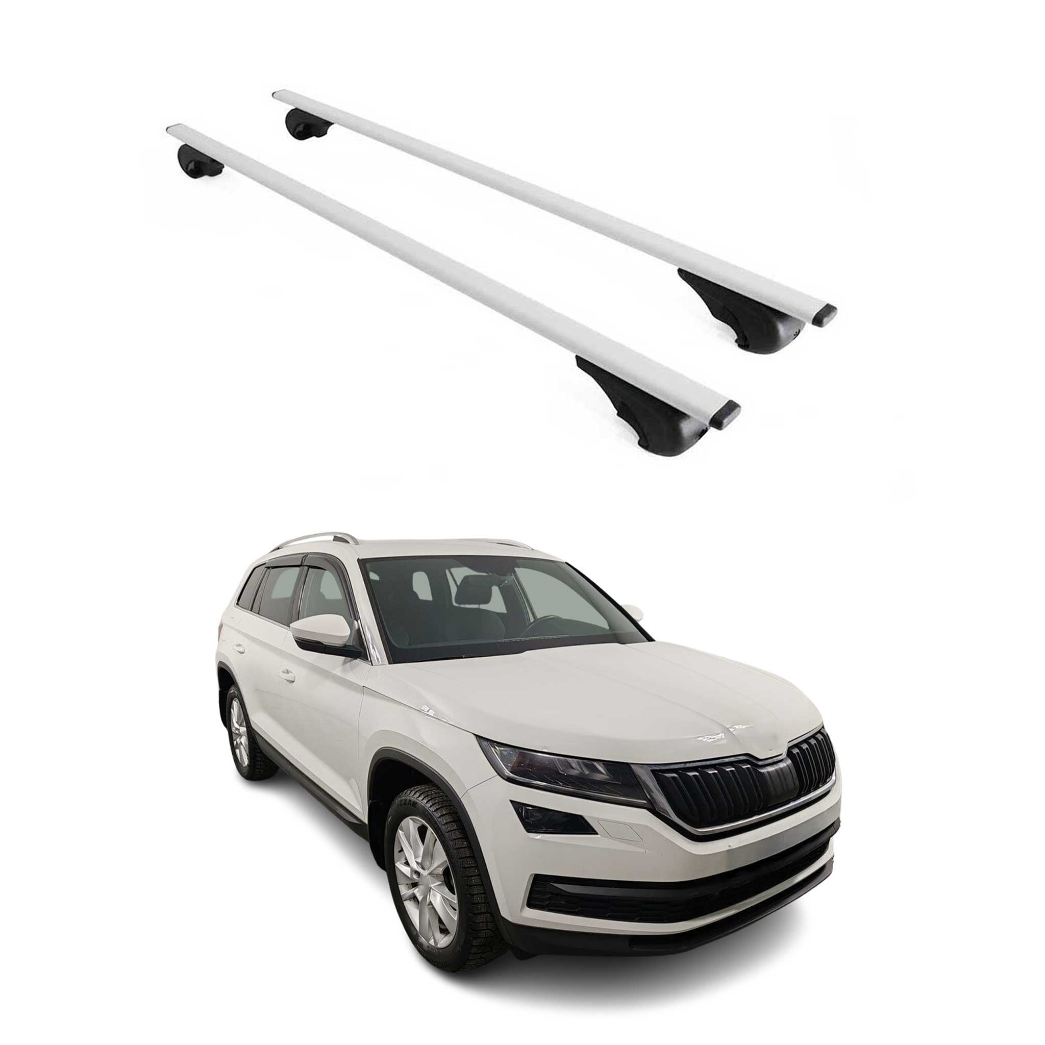 Dachträger Grundtäger für Skoda Kodiaq 2016-2024 75kg Metall Silber 2 tlg