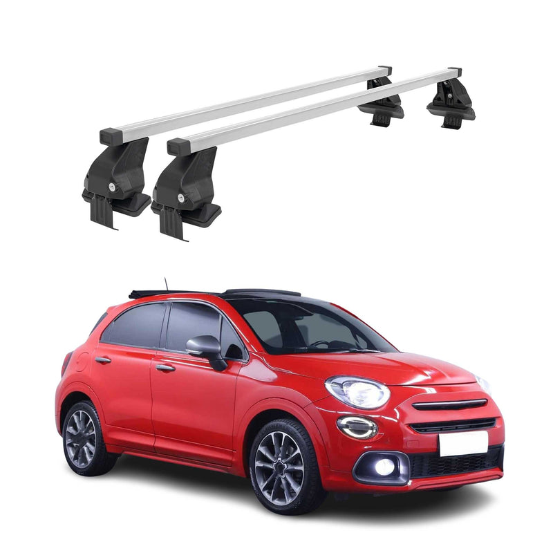 Menabo Dachträger Grundtäger für Fiat 500X 2014-2024 50kg Stahl Silber 2 tlg