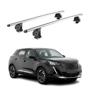 Alu Dachträger für Peugeot 2008 2019-2026 TÜV T-Nut Abschließbar 2tlg Silber