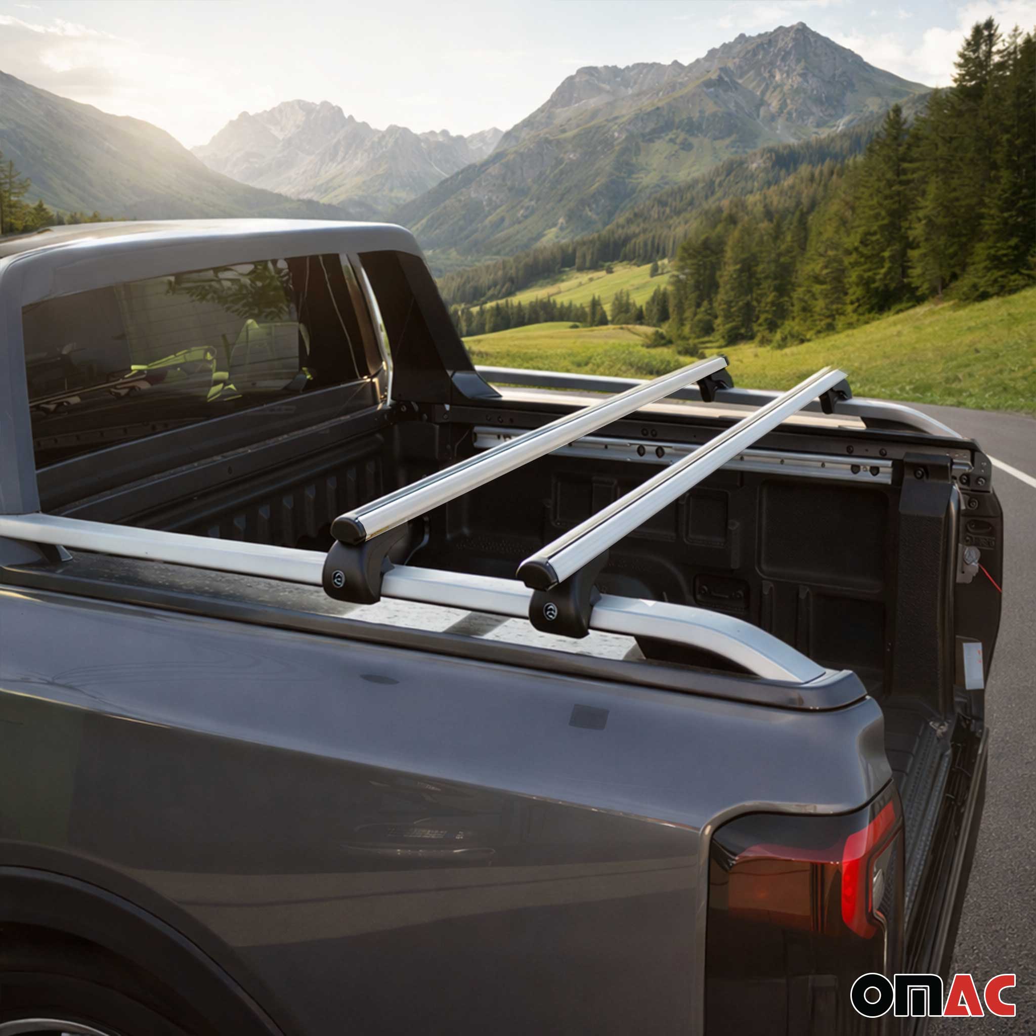 Dachträger Ladeflächenträger für Ford Ranger Wildtrack 2022-2024 Alu Silber 2x