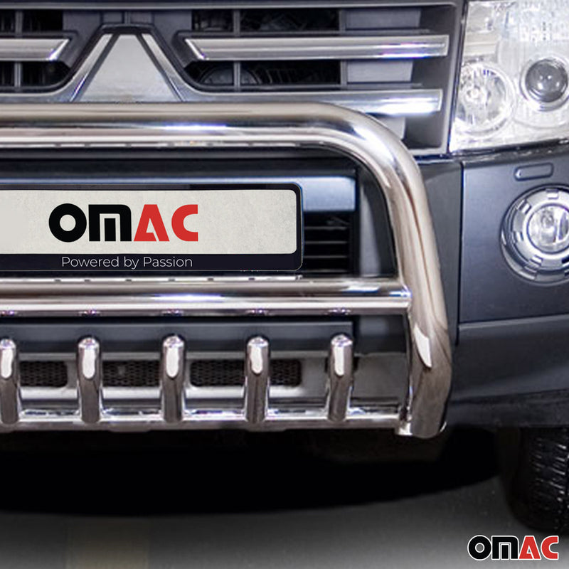 Frontbügel Frontschutzbügel für Mitsubishi Pajero 2007-2014 mit ABE Stahl Silber