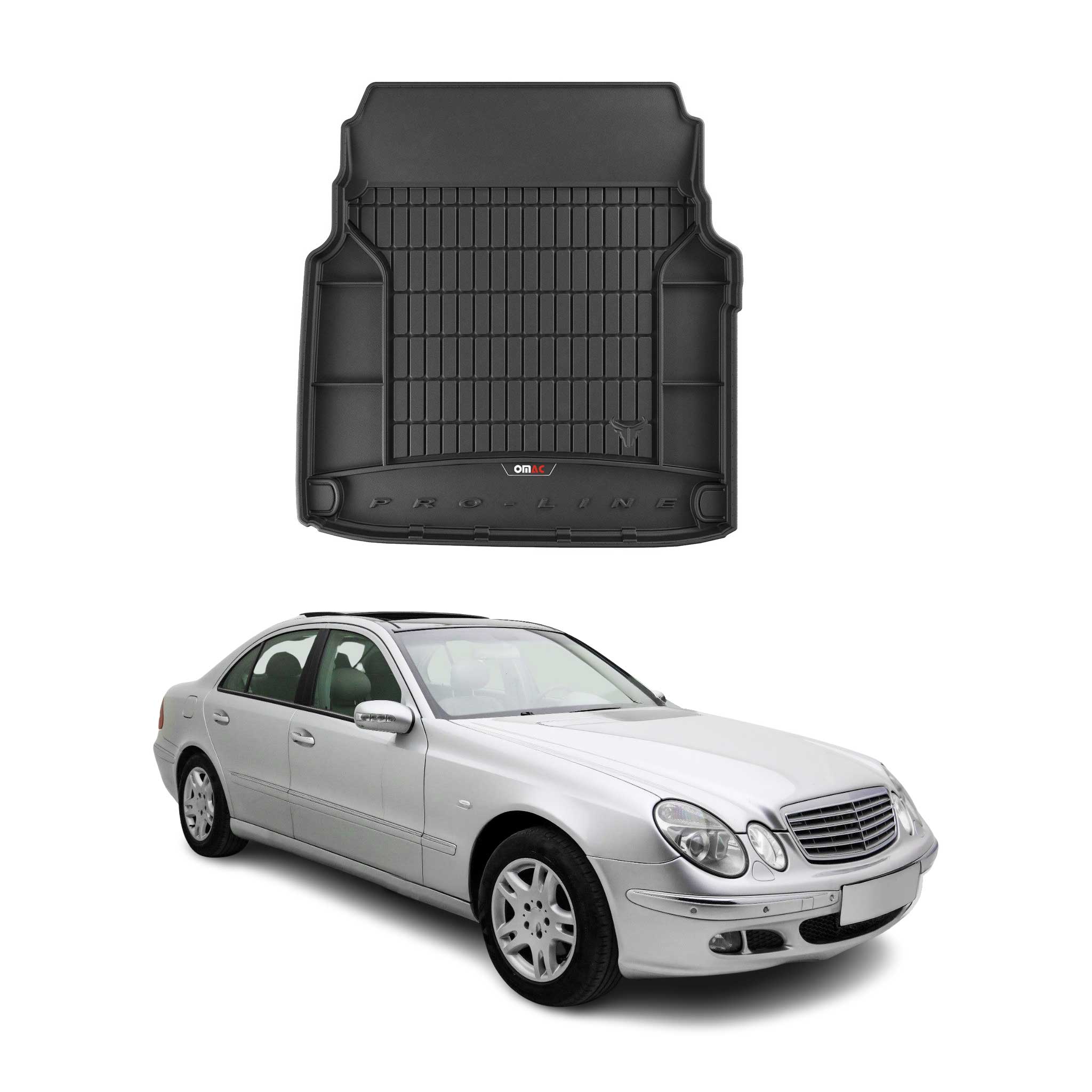 OMAC Gummi Kofferraumwanne für Mercedes E Klasse W211 Limo 2002-2009 TPE Schwarz