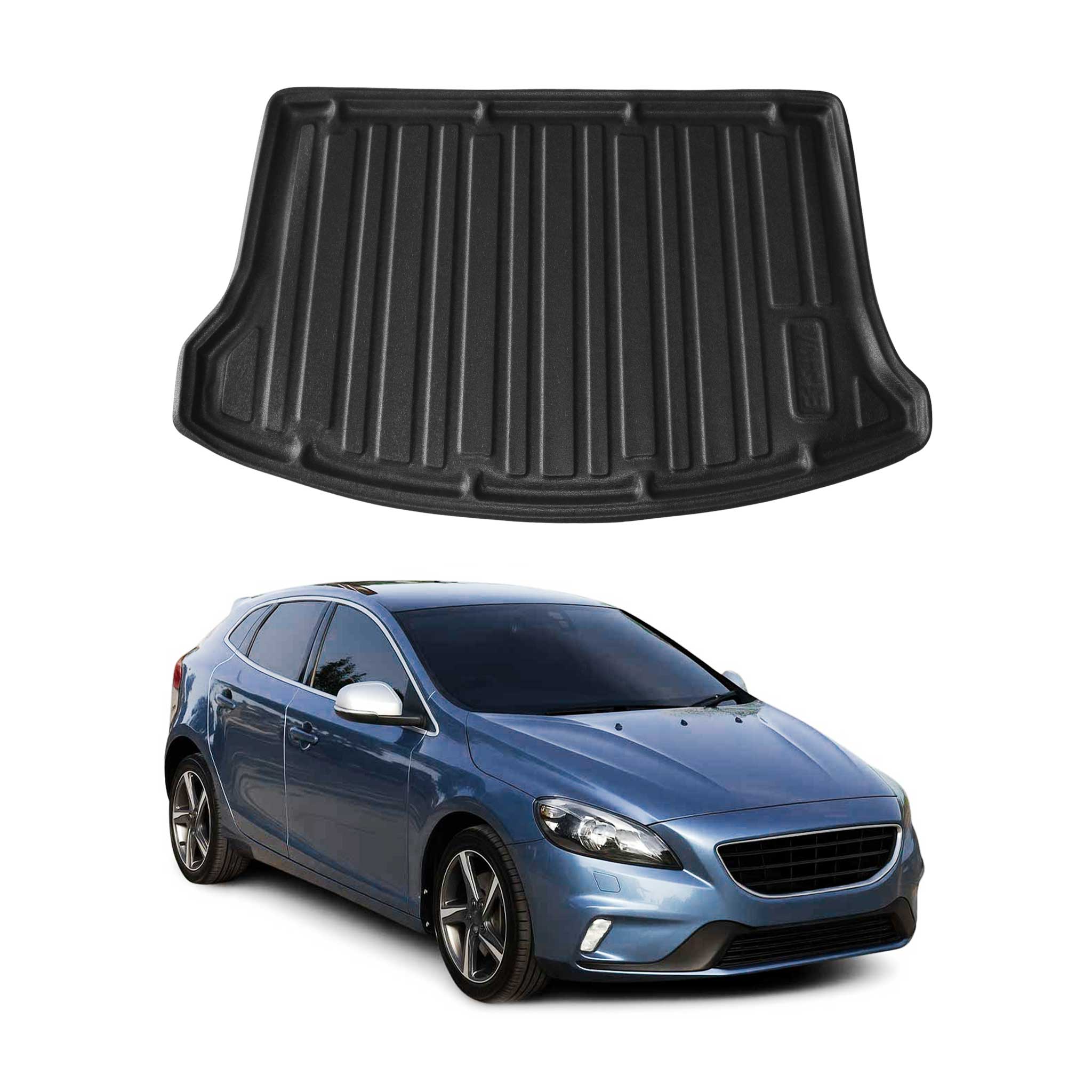 Kofferraumwanne Laderaumwanne für Volvo V40 2012-2019 Gummi TPE Schwarz